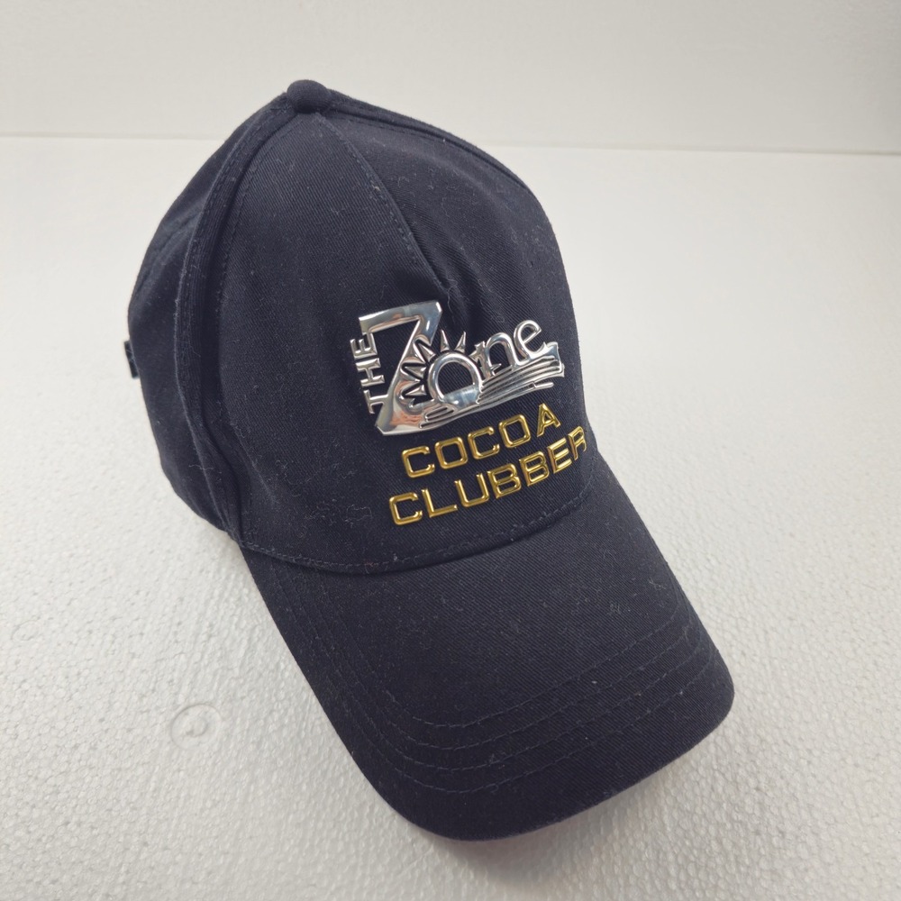 The Zone Cocoa Clubber Black Adjustable Baseball Cap Hat Metal Logo